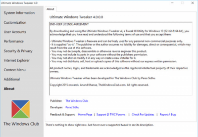 Capture d'écran de l'application Ultimate Windows Tweaker - #3