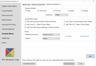 Capture d'écran de l'application Ultimate Windows Tweaker - #5