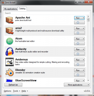 Capture d'écran de l'application Zero Install - #3