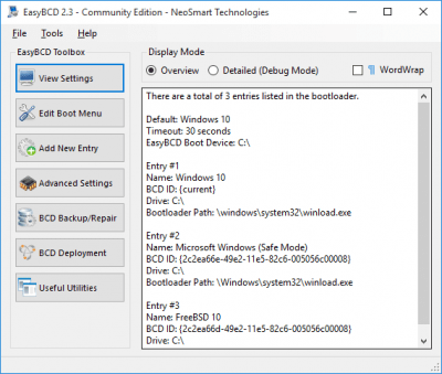 Capture d'écran de l'application EasyBCD - #1