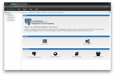 Capture d'écran de l'application pgAdmin 4 - #1