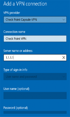 Capture d'écran de l'application Check Point Capsule VPN - #1