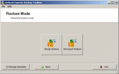 Capture d'écran de l'application Outlook Express Backup Toolbox - #6