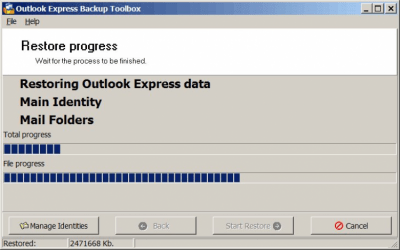 Capture d'écran de l'application Outlook Express Backup Toolbox - #8