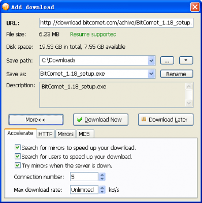 Capture d'écran de l'application BitComet - #4