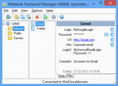 Capture d'écran de l'application Network Password Manager - #1