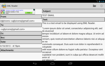 Capture d'écran de l'application EML Reader FREE - #6