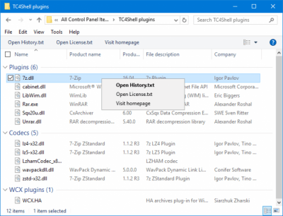 Capture d'écran de l'application TC4Shell - #13