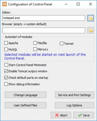 Capture d'écran de l'application XAMPP pour Windows - #2