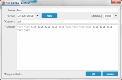 Capture d'écran de l'application Beeftext - #2