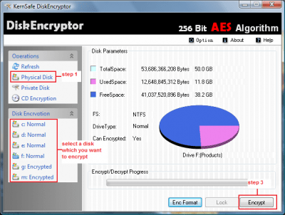 Capture d'écran de l'application DiskEncryptor - #1