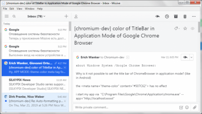 Capture d'écran de l'application Missive pour Windows - #1