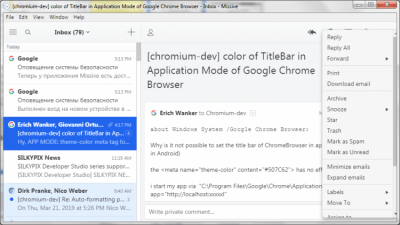Capture d'écran de l'application Missive pour Windows - #3