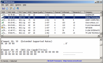 Capture d'écran de l'application WifiInfoView - #1