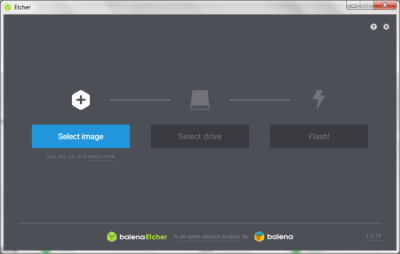 Capture d'écran de l'application Etcher Windows - #1