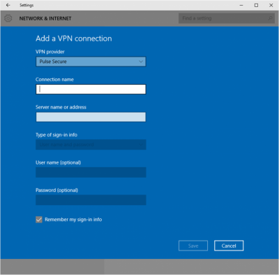 Capture d'écran de l'application Pulse Secure - #3