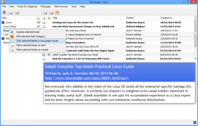 Capture d'écran de l'application RSS Guard - #3