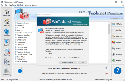 Capture d'écran de l'application WinTools.net Premium - #1