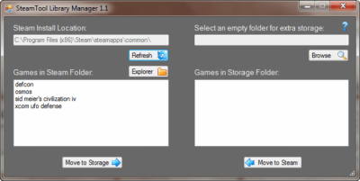 Capture d'écran de l'application SteamTool Library Manager - #1