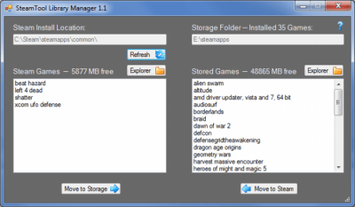 Capture d'écran de l'application SteamTool Library Manager - #2