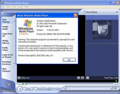 Capture d'écran de l'application Windows Media Player 9 - #1