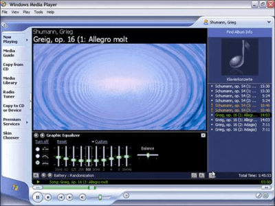 Capture d'écran de l'application Windows Media Player 9 - #3