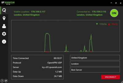 Capture d'écran de l'application IPVanish VPN - #1