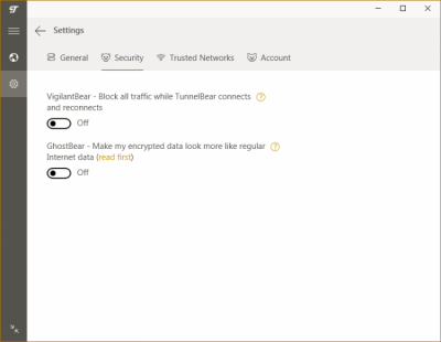 Capture d'écran de l'application TunnelBear - #4