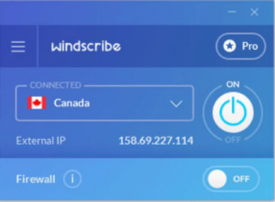 Capture d'écran de l'application Windscribe - #2