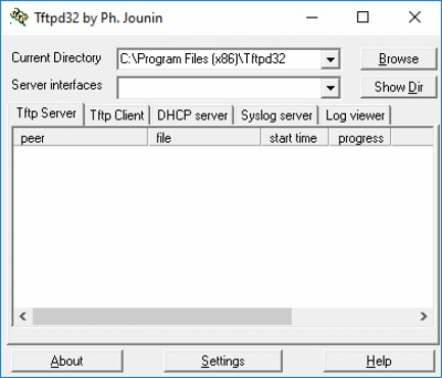 Capture d'écran de l'application Tftpd32 - #1