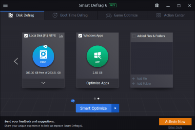 Capture d'écran de l'application IObit Smart Defrag - #2