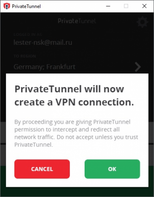 Capture d'écran de l'application PrivateTunnel - #4