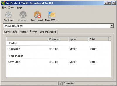 Capture d'écran de l'application SoftPerfect Mobile Broadband Toolkit - #2