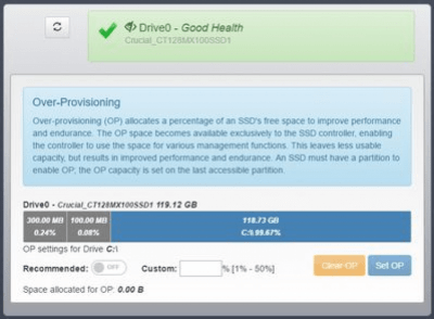 Capture d'écran de l'application Crucial Storage Executive - #3