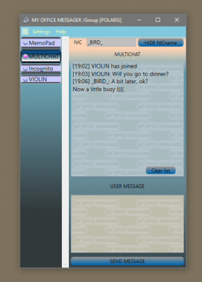 Capture d'écran de l'application My Office Messager (MOM) - #2