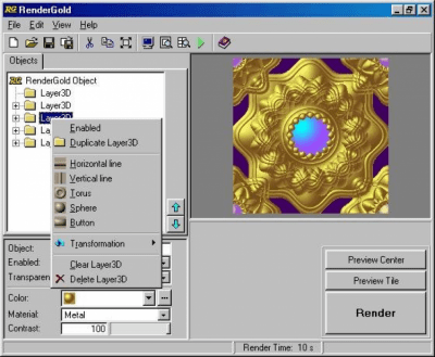 Capture d'écran de l'application RenderGold 2.5 - #1