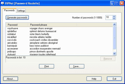 Capture d'écran de l'application ViPNet Password Generator - #1