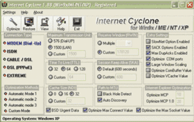 Capture d'écran de l'application Internet Cyclone - #1