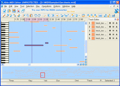 Capture d'écran de l'application Able MIDI Editor v1.3 - #1