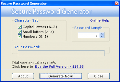 Capture d'écran de l'application Secure Password Generator v2.2 - #1