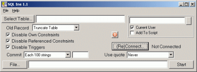 Capture d'écran de l'application SQL Ins v1.1 - #1