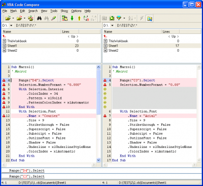 Capture d'écran de l'application VBA Code Compare - #1