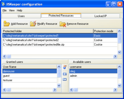 Capture d'écran de l'application IISKeeper - #1