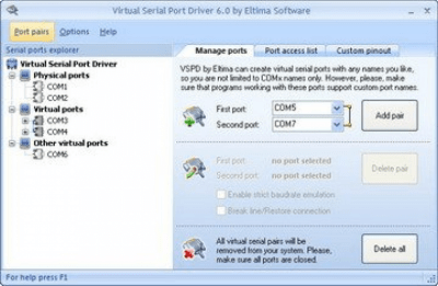 Capture d'écran de l'application Eltima Virtual Serial Port Driver - #1