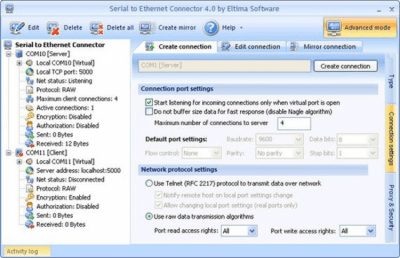 Capture d'écran de l'application Serial over Ethernet - #1