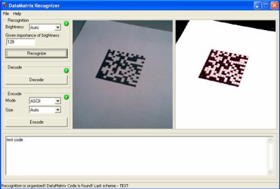 Capture d'écran de l'application DataMatrix Recognizer - #1