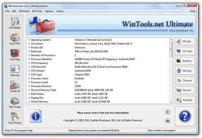 Capture d'écran de l'application WinTools.net Ultimate - #1