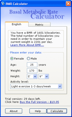 Capture d'écran de l'application Basal Metabolic Rate Counter - #1