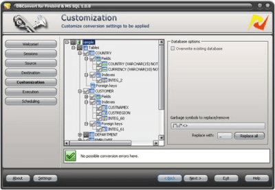 Capture d'écran de l'application DBConvert for Firebird and MS SQL - #1