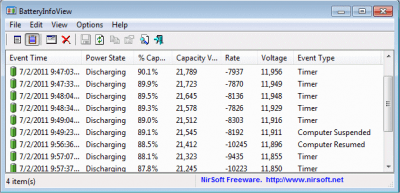 Capture d'écran de l'application BatteryInfoView - #1